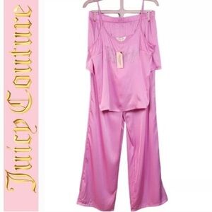 NEW Juicy Couture Women's Pink Satin 3 piece Set